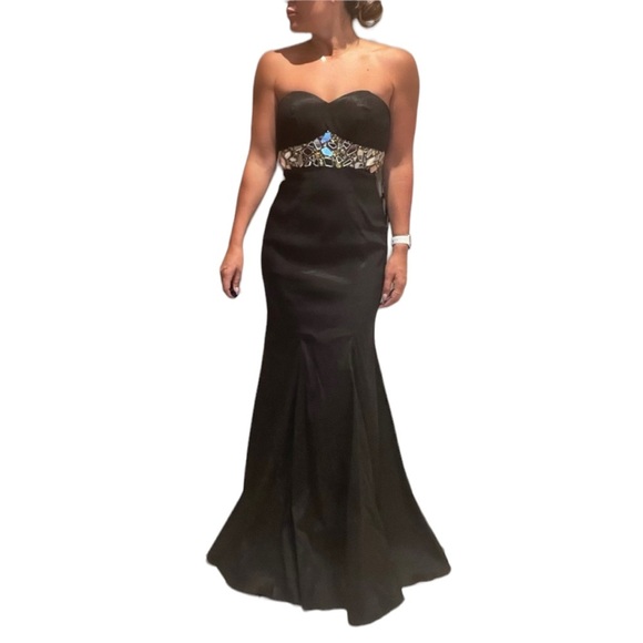 Jovani Dresses & Skirts - Jovani Strapless Black Gown w/ Embellishments